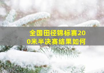 全国田径锦标赛200米半决赛结果如何