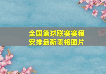 全国篮球联赛赛程安排最新表格图片