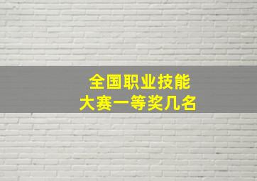 全国职业技能大赛一等奖几名