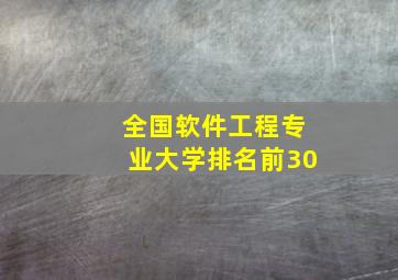 全国软件工程专业大学排名前30