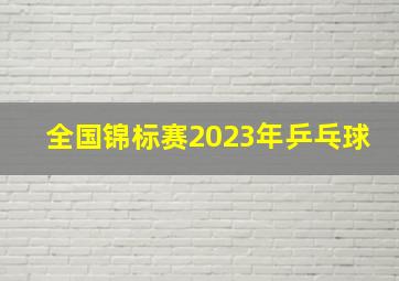 全国锦标赛2023年乒乓球