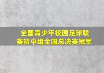 全国青少年校园足球联赛初中组全国总决赛冠军