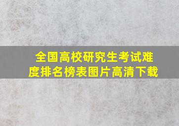 全国高校研究生考试难度排名榜表图片高清下载