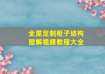 全屋定制柜子结构图解视频教程大全