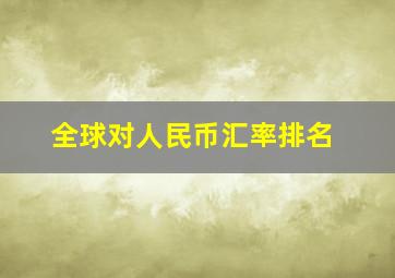 全球对人民币汇率排名