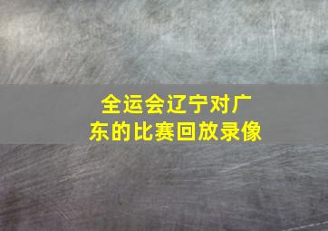 全运会辽宁对广东的比赛回放录像