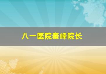 八一医院秦峰院长