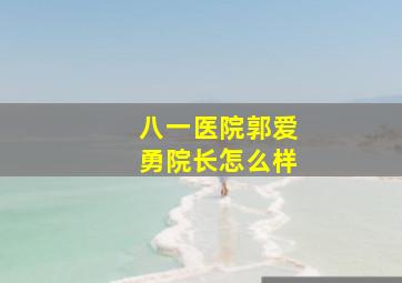 八一医院郭爱勇院长怎么样