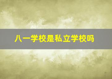 八一学校是私立学校吗