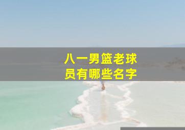 八一男篮老球员有哪些名字