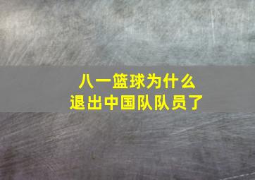 八一篮球为什么退出中国队队员了