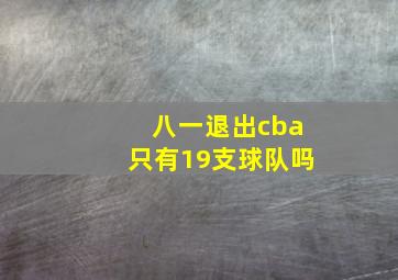 八一退出cba只有19支球队吗