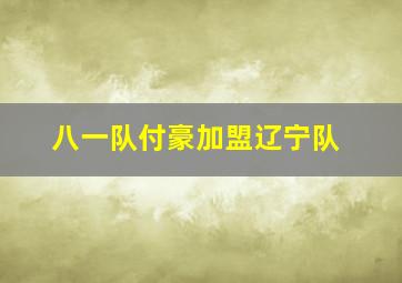 八一队付豪加盟辽宁队