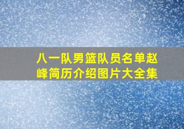 八一队男篮队员名单赵峰简历介绍图片大全集