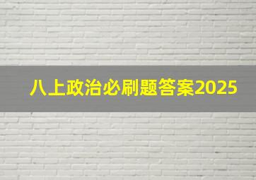 八上政治必刷题答案2025