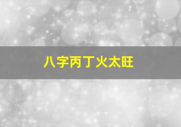 八字丙丁火太旺