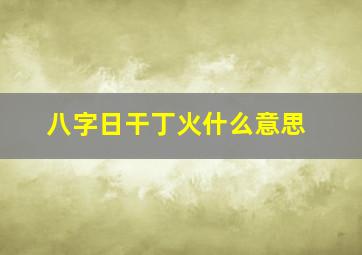 八字日干丁火什么意思