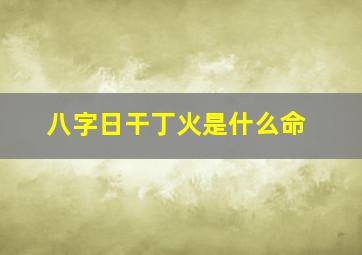 八字日干丁火是什么命