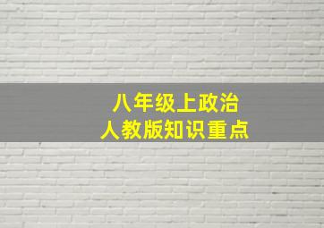 八年级上政治人教版知识重点