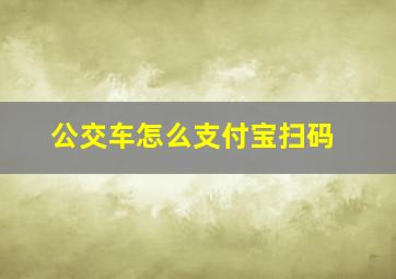 公交车怎么支付宝扫码