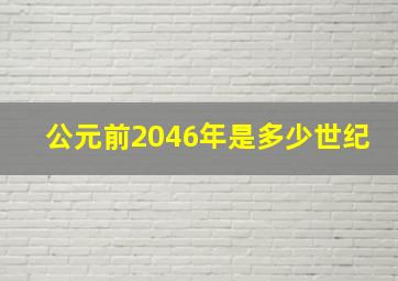 公元前2046年是多少世纪