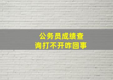 公务员成绩查询打不开咋回事