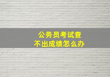 公务员考试查不出成绩怎么办