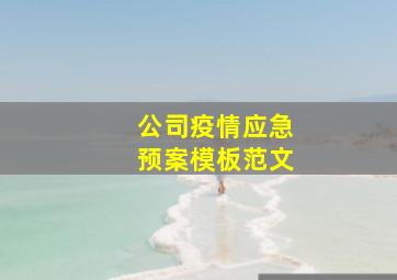 公司疫情应急预案模板范文