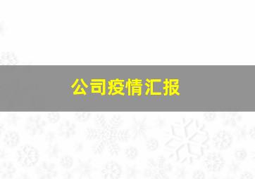 公司疫情汇报