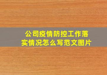 公司疫情防控工作落实情况怎么写范文图片