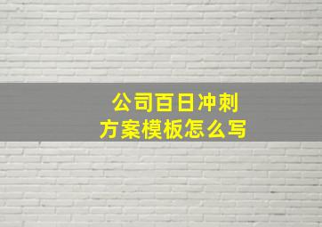 公司百日冲刺方案模板怎么写