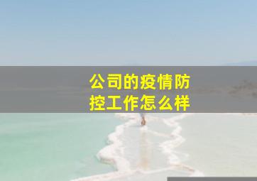 公司的疫情防控工作怎么样