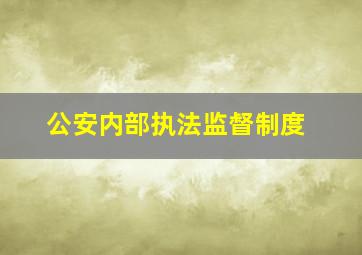 公安内部执法监督制度