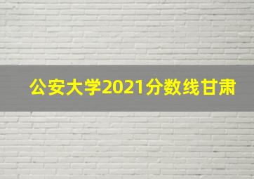 公安大学2021分数线甘肃