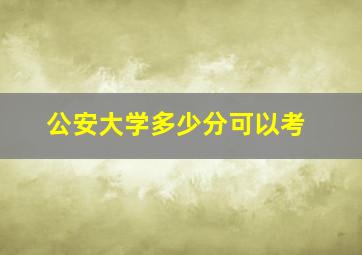 公安大学多少分可以考