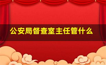 公安局督查室主任管什么