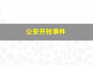 公安开枪事件