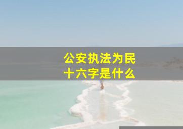 公安执法为民十六字是什么