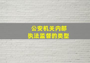 公安机关内部执法监督的类型