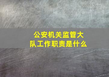 公安机关监管大队工作职责是什么