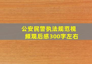 公安民警执法规范视频观后感300字左右