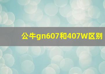 公牛gn607和407W区别