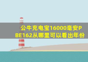 公牛充电宝16000毫安PBE162从哪里可以看出年份