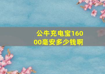 公牛充电宝16000毫安多少钱啊