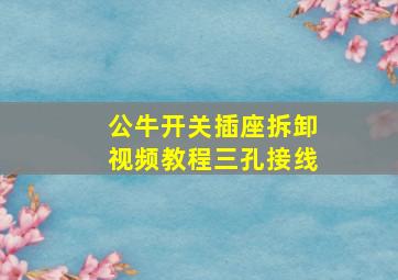 公牛开关插座拆卸视频教程三孔接线