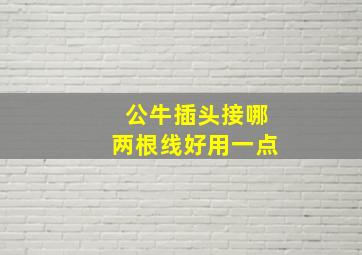 公牛插头接哪两根线好用一点