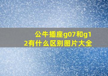 公牛插座g07和g12有什么区别图片大全