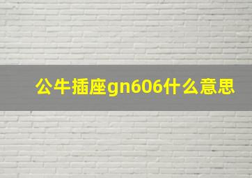 公牛插座gn606什么意思