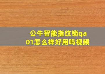 公牛智能指纹锁qa01怎么样好用吗视频