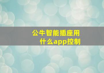 公牛智能插座用什么app控制